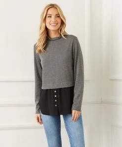 Karen Kane Layered Mock Neck Sweater New Arrivals
