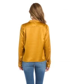 Karen Kane Petite Size Long Sleeve Button Up Shirt New Arrivals