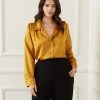 Karen Kane Plus Size Long Sleeve Button Up Shirt