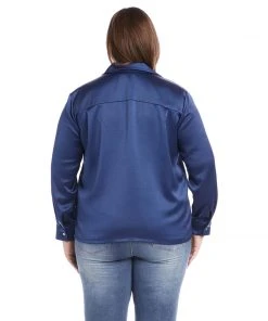 Karen Kane New Arrivals Plus Size Long Sleeve Button Up Shirt