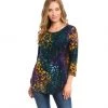 Karen Kane Petite Size Tie-Dye Burnout Shirttail Top