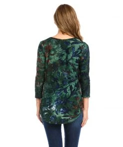 Karen Kane Petite Size Tie-Dye Burnout Shirttail Top New Arrivals