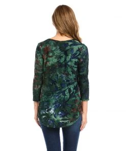 Karen Kane Tie-Dye Burnout Shirttail Top