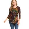 Karen Kane New Arrivals Petite Size Tie-Dye Burnout Shirttail Top