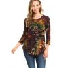 Karen Kane Tie-Dye Burnout Shirttail Top