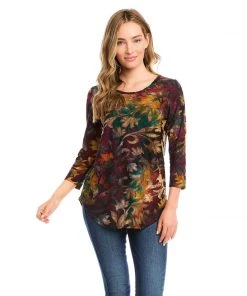 Karen Kane Tie-Dye Burnout Shirttail Top