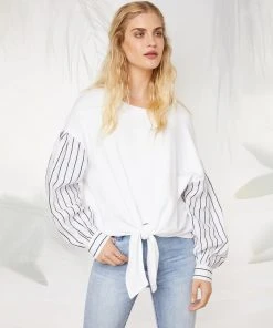 Karen Kane Clothing Contrast Tie-Front Top