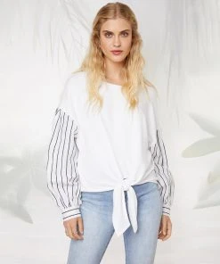 Karen Kane Clothing Contrast Tie-Front Top