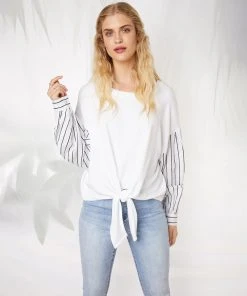 Karen Kane Clothing Contrast Tie-Front Top