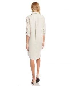 Karen Kane Petite Size Linen Shirtdress