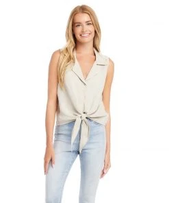 Karen Kane Clothing Sleeveless Tie-Front Top