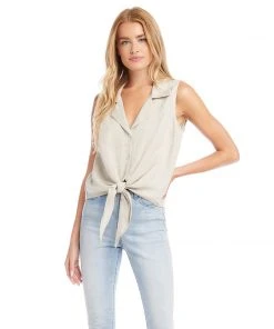 Karen Kane Clothing Sleeveless Tie-Front Top