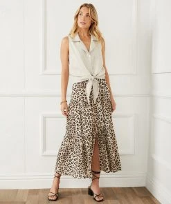 Karen Kane Clothing Sleeveless Tie-Front Top