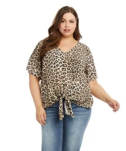Karen Kane Plus Size Tie-Front Top