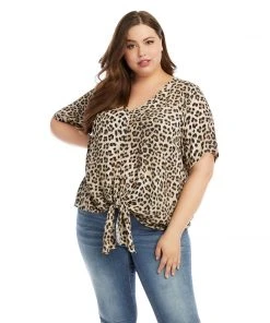 Karen Kane Plus Size Tie-Front Top