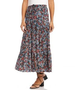 Karen Kane Petite Size Tiered Midi Skirt