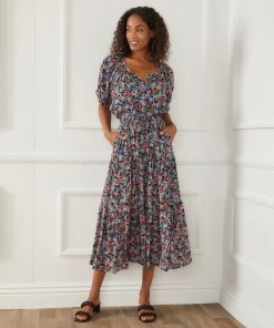 Karen Kane Short Sleeve Peasant Top