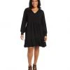 Karen Kane Dresses Plus Size Long Sleeve Tiered Dress