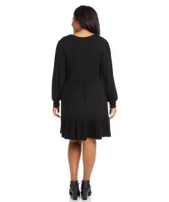 Karen Kane Dresses Plus Size Long Sleeve Tiered Dress