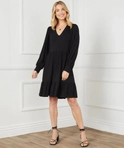 Karen Kane Dresses Long Sleeve Tiered Dress
