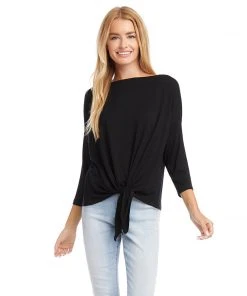 Karen Kane Petite Size 3/4 Sleeve Boatneck Top Petites