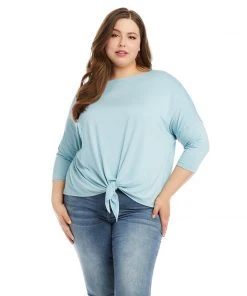 Karen Kane Plus Size 3/4 Sleeve Boatneck Top