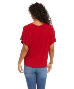 Karen Kane Clothing Petite Size Ruffle Sleeve Top