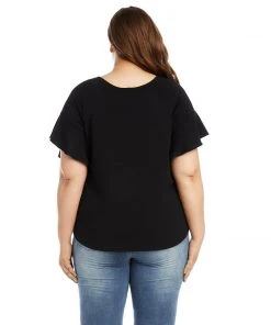 Karen Kane Plus Size Ruffle Sleeve Top