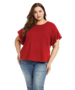 Karen Kane Plus Size Ruffle Sleeve Top