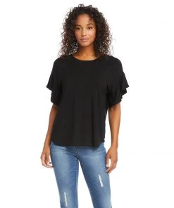 Karen Kane Ruffle Sleeve Top Clothing