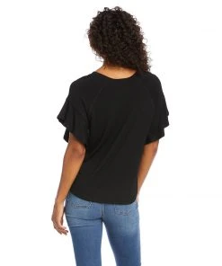 Karen Kane Ruffle Sleeve Top Clothing