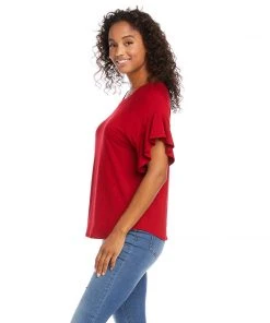 Karen Kane Ruffle Sleeve Top
