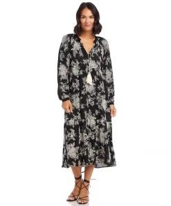 Karen Kane Long Sleeve Tiered Dress Clothing