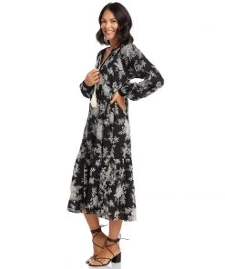 Karen Kane Long Sleeve Tiered Dress Clothing