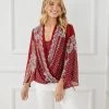 Karen Kane Angle Sleeve Crossover Top Clothing