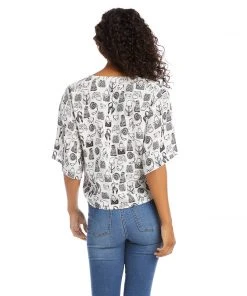 Karen Kane Clothing Petite Size Tie-Front Top