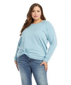 Karen Kane Plus Size Twist Hem Sweatshirt