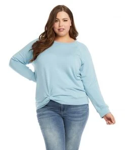 Karen Kane Plus Size Twist Hem Sweatshirt