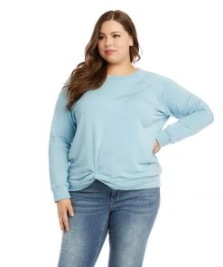 Karen Kane Plus Size Twist Hem Sweatshirt