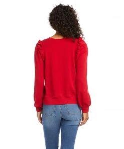 Karen Kane Ruffle Detail Sweatshirt Clothing