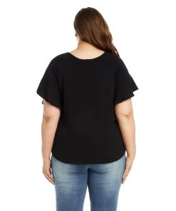 Karen Kane Plus Size Ruffle Sleeve Top