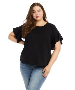 Karen Kane Plus Size Ruffle Sleeve Top