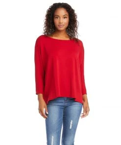 Karen Kane 3/4 Sleeve Boatneck Top Clothing