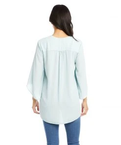 Karen Kane Bracelet Sleeve Asymmetric Top Clothing