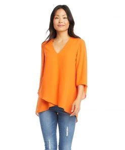 Karen Kane Bracelet Sleeve Asymmetric Top