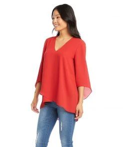 Karen Kane Tops Bracelet Sleeve Asymmetric Top