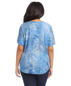 Karen Kane Plus Size Short Sleeve Shirttail Top
