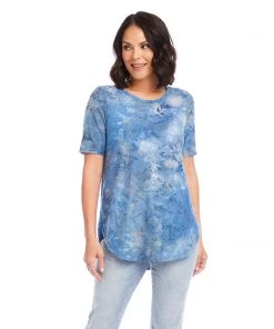 Karen Kane Short Sleeve Shirttail Top