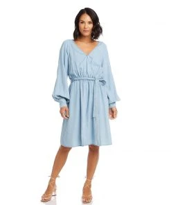 Karen Kane Long Sleeve Chambray Dress Clothing