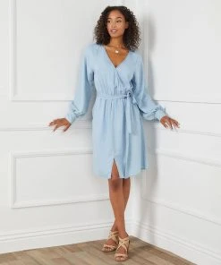 Karen Kane Long Sleeve Chambray Dress Clothing